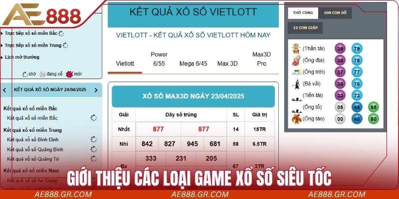 Giới thiệu các loại game xổ số siêu tốc