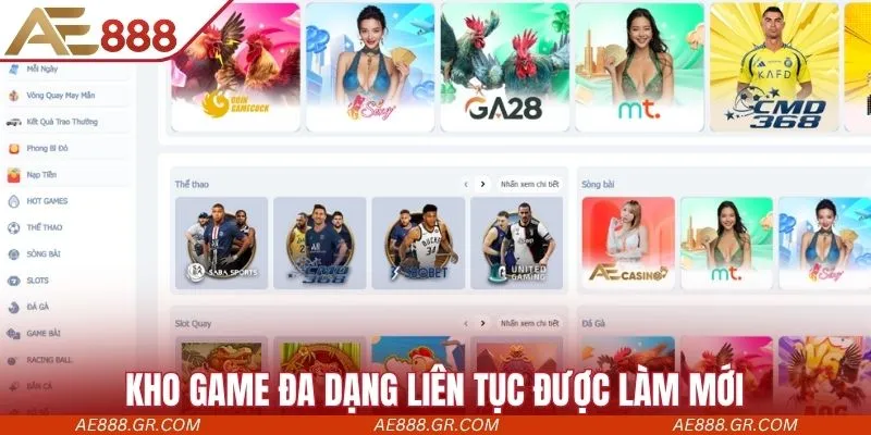 Kho game đồ sộ liên tục được làm mới
